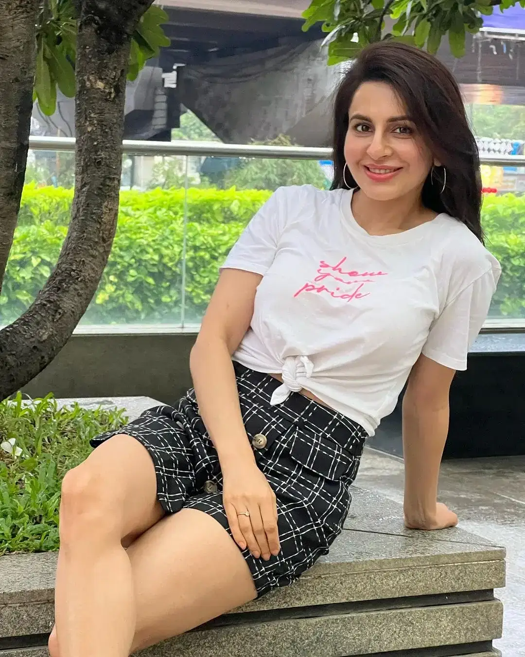 Beautiful Indian Actress Roop Durgapal in White Top